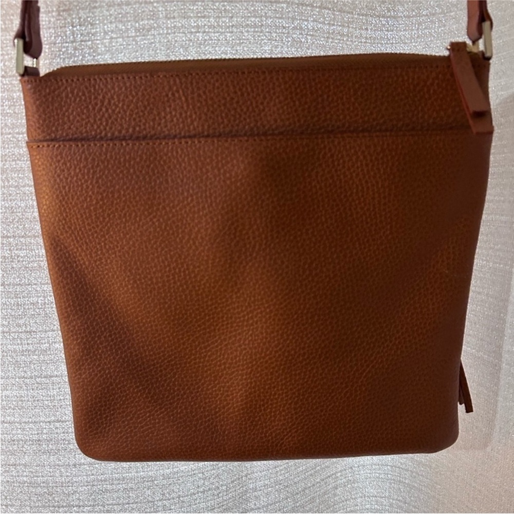 Halogen Rich Brown Crossbody Bag with Tassel - Picture 3 of 6